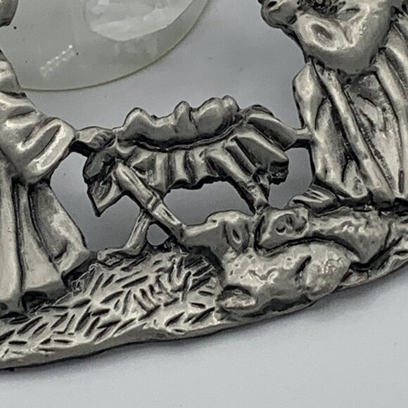 Nativity Scene Window Suction Cup Ornament - Pewter Style - Christmas Decoration - Picture 4 of 8